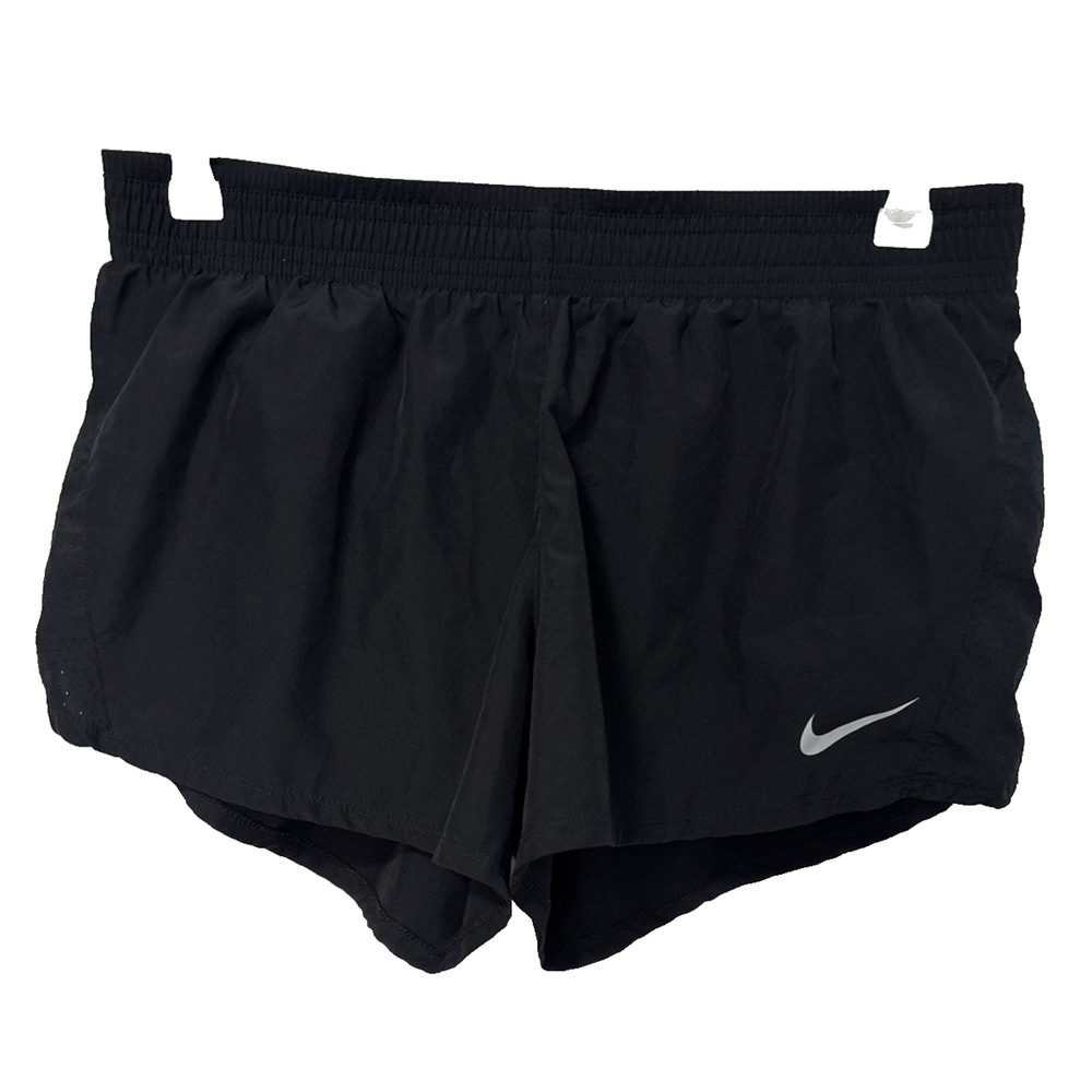 Nike Women's L Black Dri Fit Running Shorts Active Workout Fitness‎ Exercise Gym